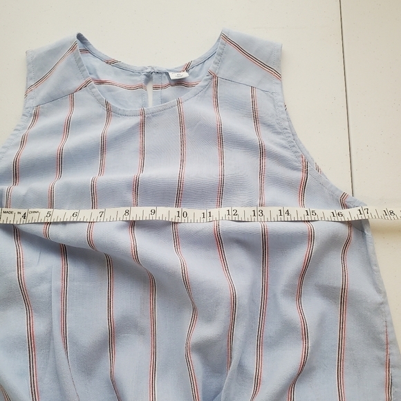 Old Navy XS‎ Striped Sleeveless blouse Tie front Keyhole back - Picture 9 of 9
